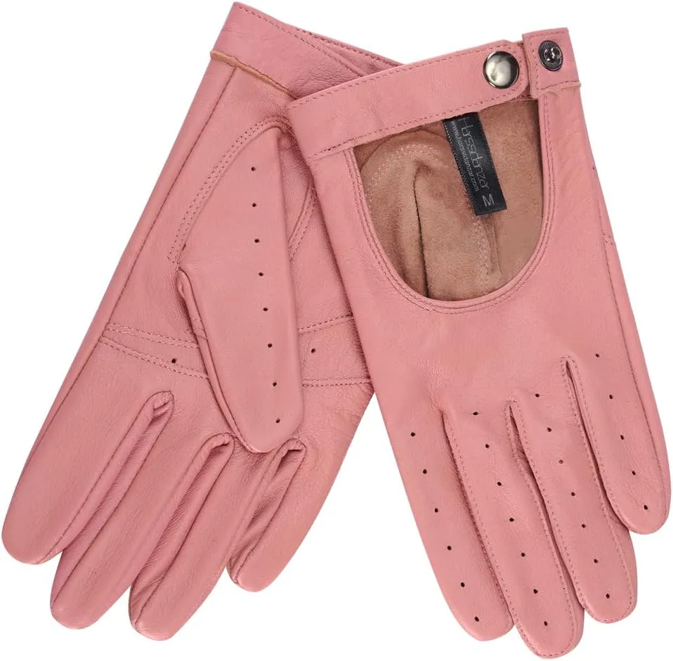 Harssidanzar Leather Driving Gloves For Womens,Touchscreen Texting Unlined Thin Sheepskin Dress Leather Gloves KL021