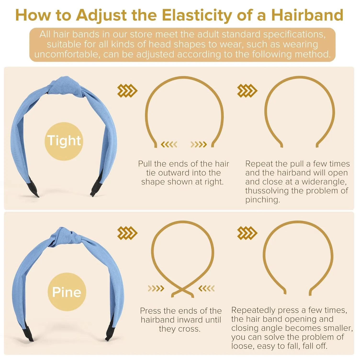 Headbands for Women Girls - 6PCS Stylish Top Knotted Headbands - Knotted Headband for Women - Head Bands Wide Hairband Hair Accessories