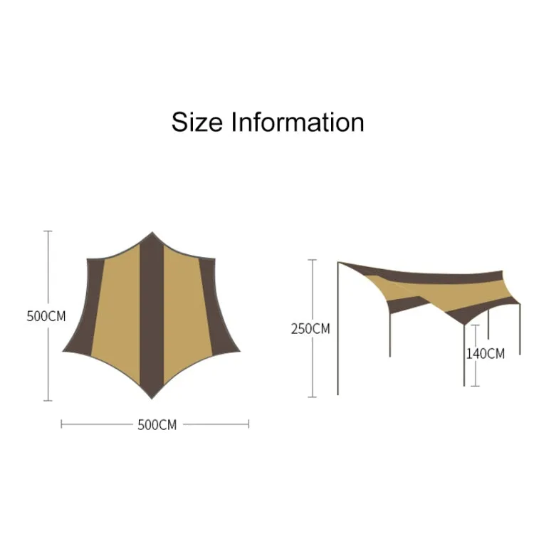 Hewolf Z1646 Outdoor Camping Sun-proof Large Sky Curtain Rainproof Awning Tent