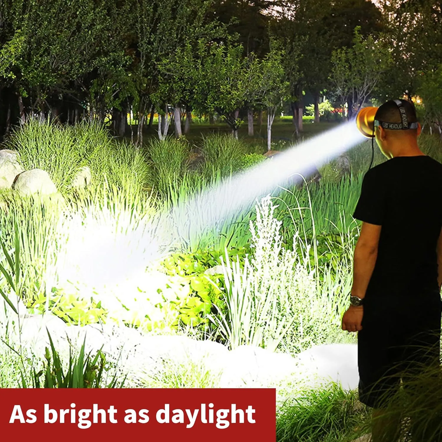 High Power Coon Hunting Lights, Motion Sensor Mining LED Headlamp for Camping, 22000mAh Multiple Colors Super Bright Rechargeable Waterproof Head Spotlight for Hunter Gear