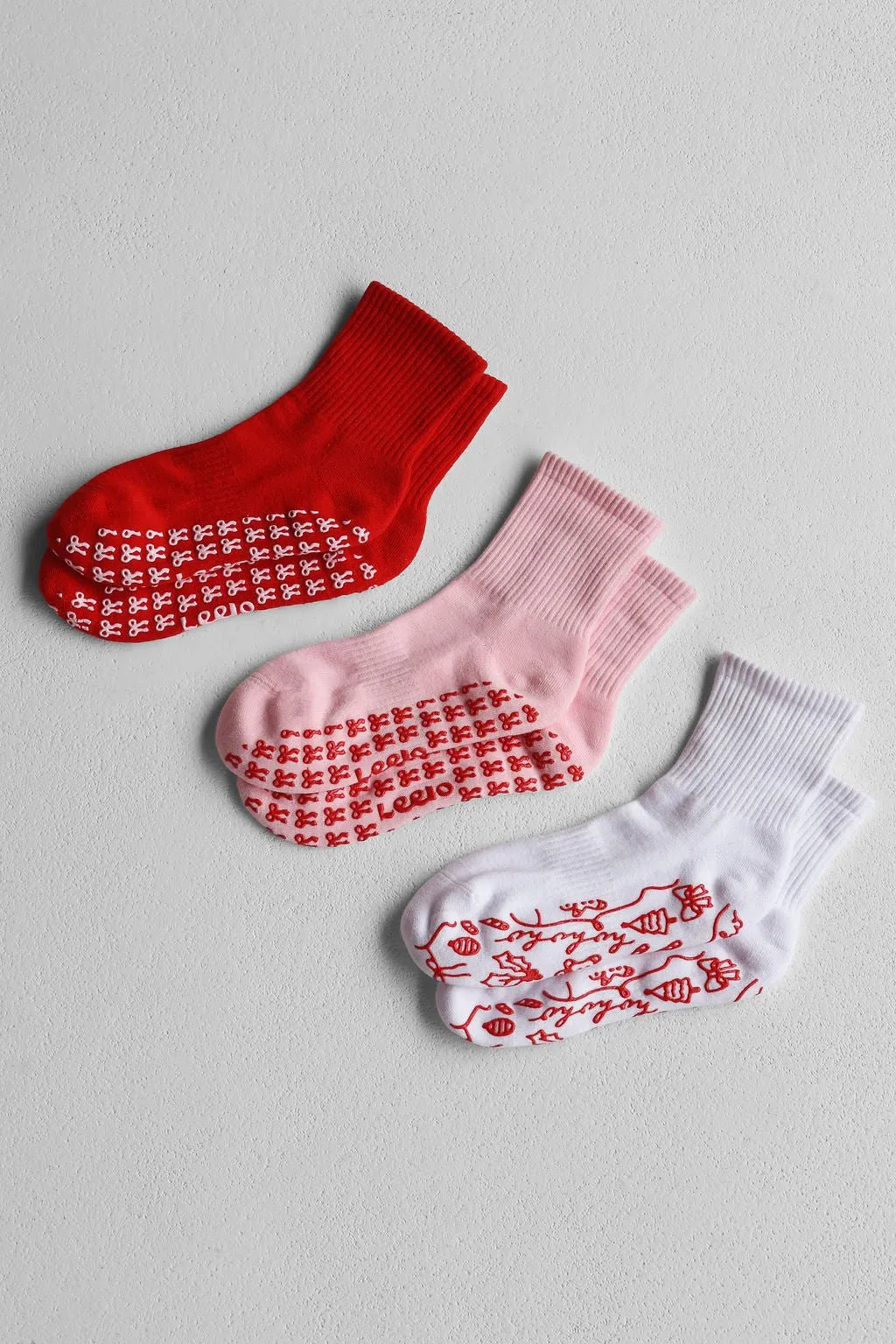 Holiday Grip Socks - The Design Collection - Jolly Red