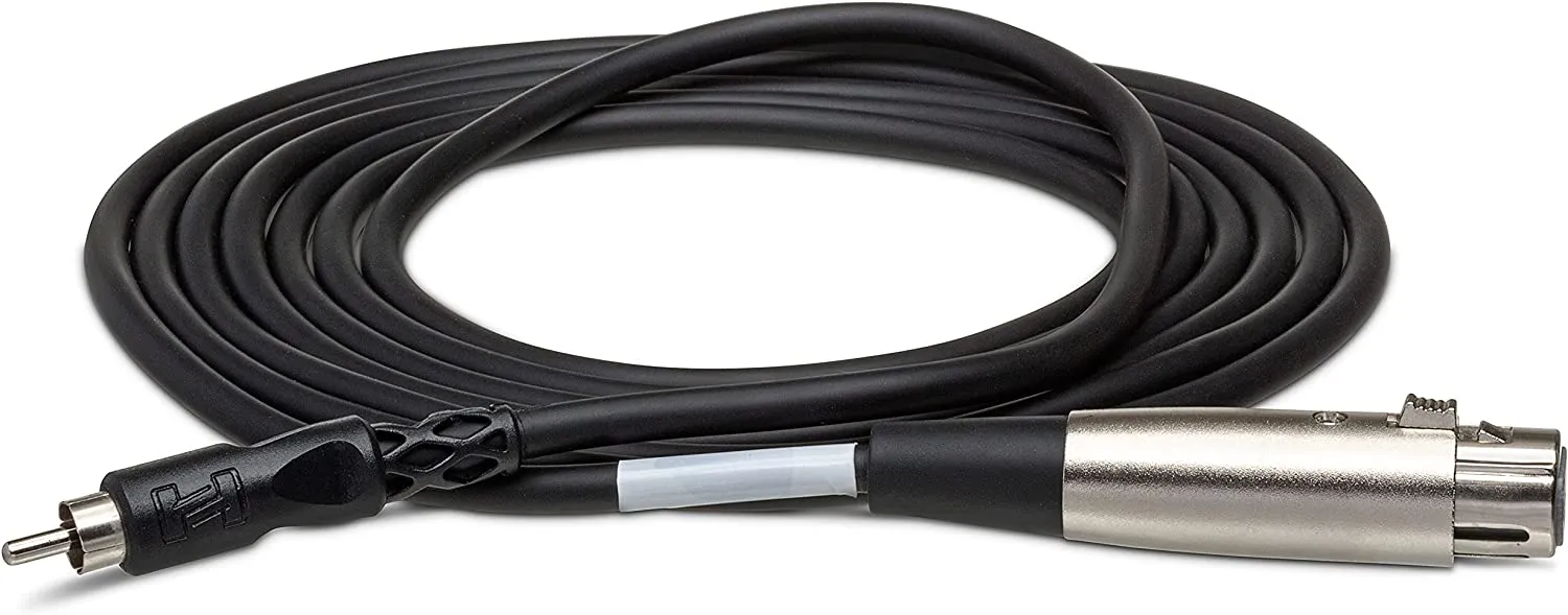 Hosa XRF-110 Unbalanced Interconnect, XLR3F to RCA, 10 ft