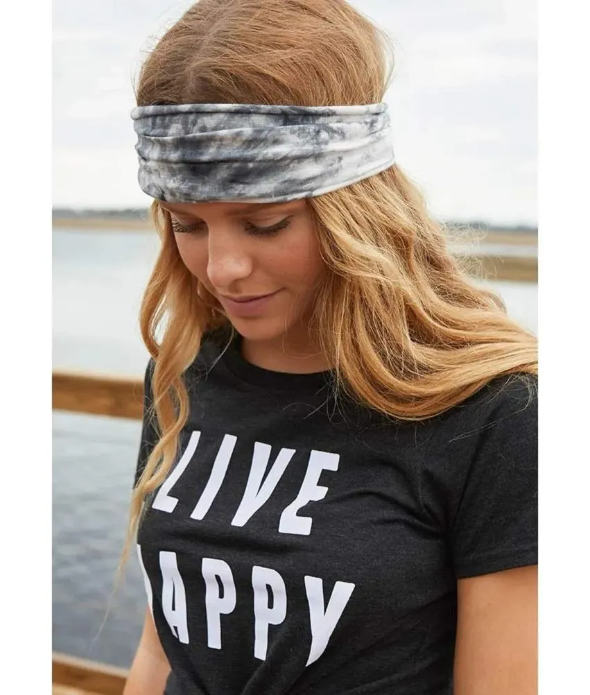 Huachi Women's Headbands Yoga Workout Exercise Headbands for Women Cute Elastic Hair Bands for Womens Hair Tie Dye Bandeau Headband Sweatbands