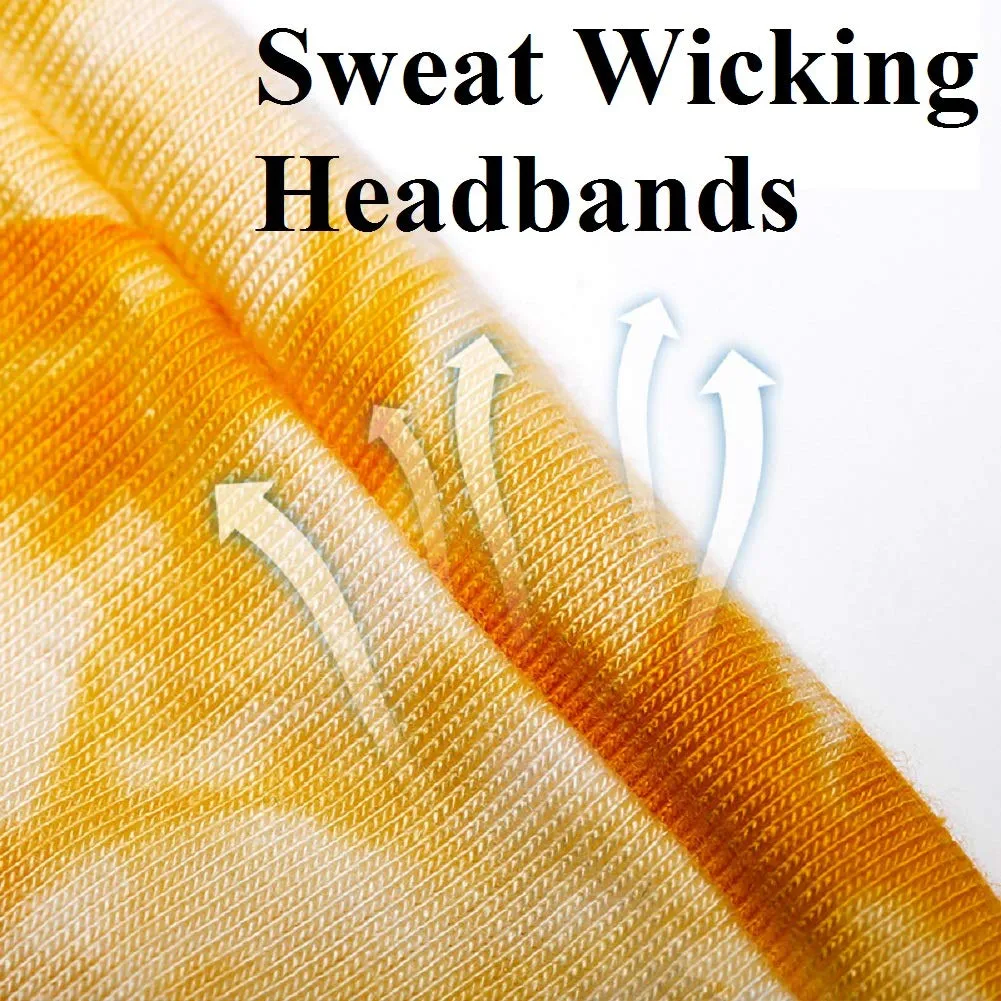 Huachi Women's Headbands Yoga Workout Exercise Headbands for Women Cute Elastic Hair Bands for Womens Hair Tie Dye Bandeau Headband Sweatbands