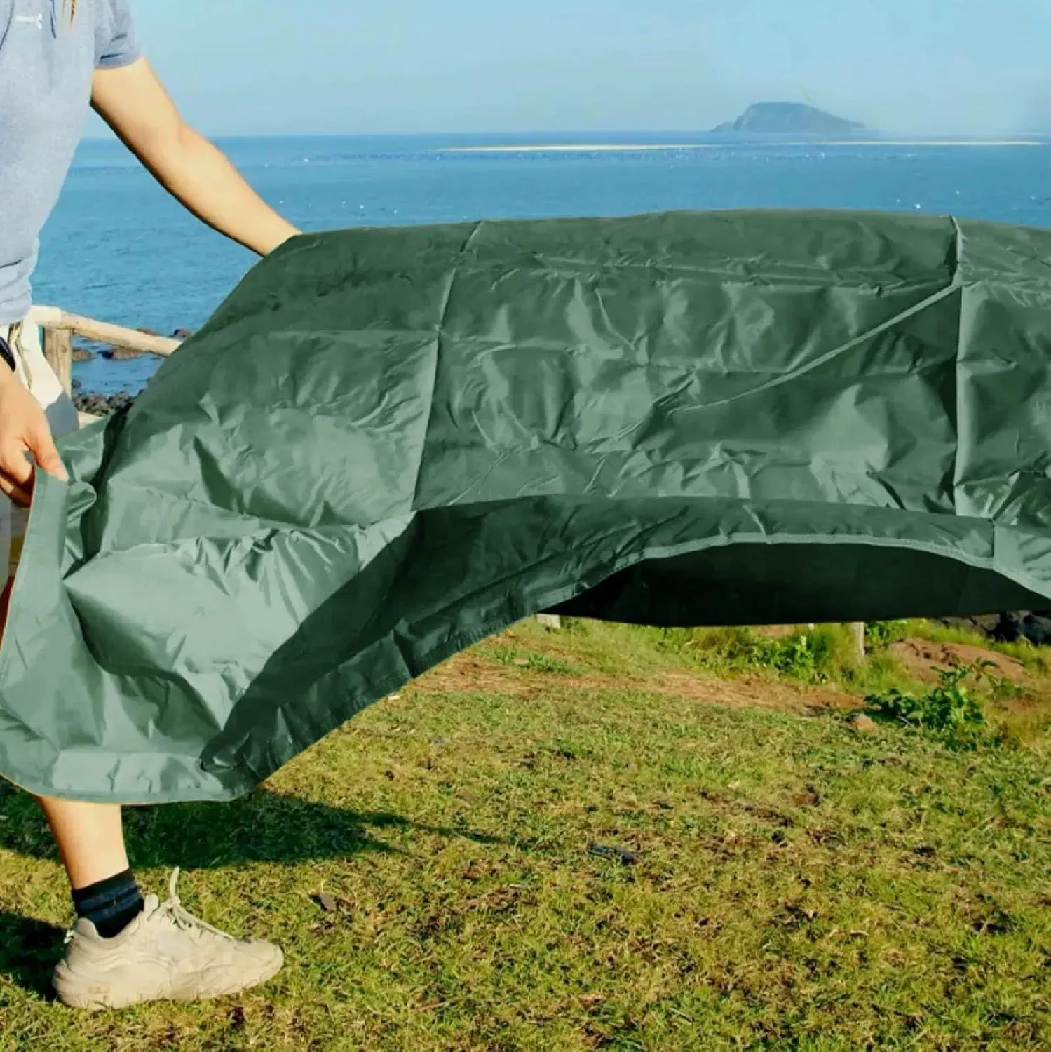 JEELAD Tent Footprint Camping Tarp Picnic Mat Waterproof Tent Floor Saver Ultralight Ground Sheet Mat for Hiking, Backpacking, Hammock, Beach with Storage Bag (Black, S)