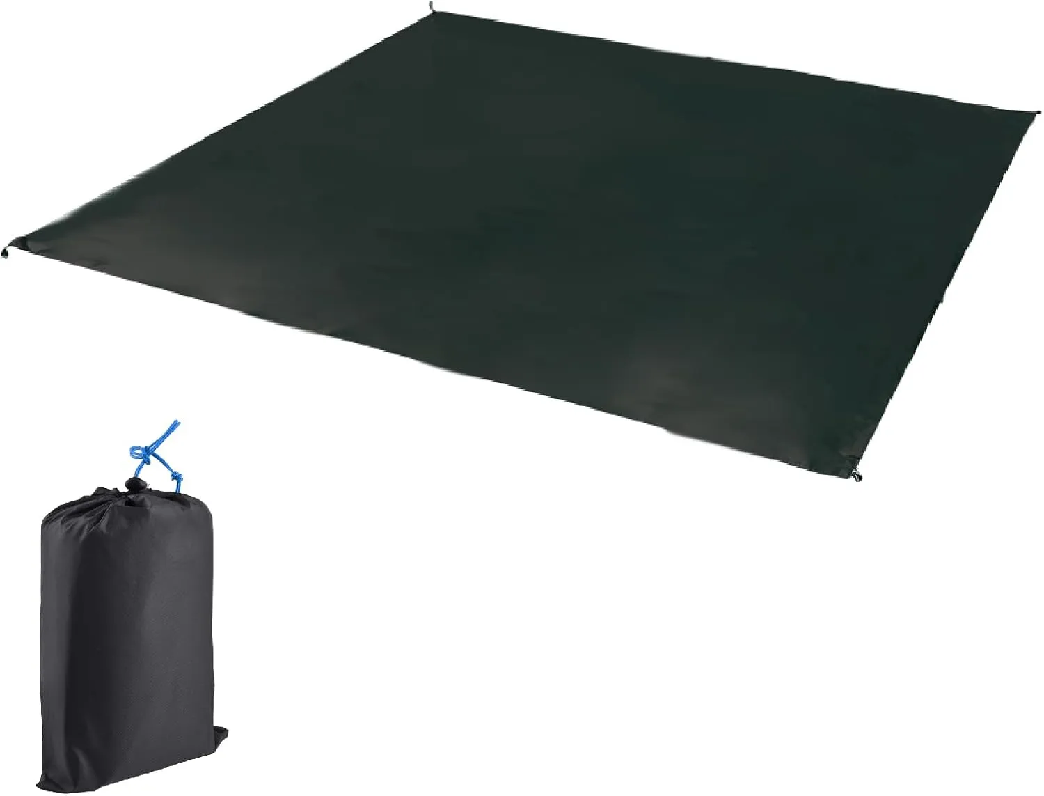 JEELAD Tent Footprint Camping Tarp Picnic Mat Waterproof Tent Floor Saver Ultralight Ground Sheet Mat for Hiking, Backpacking, Hammock, Beach with Storage Bag (Black, S)