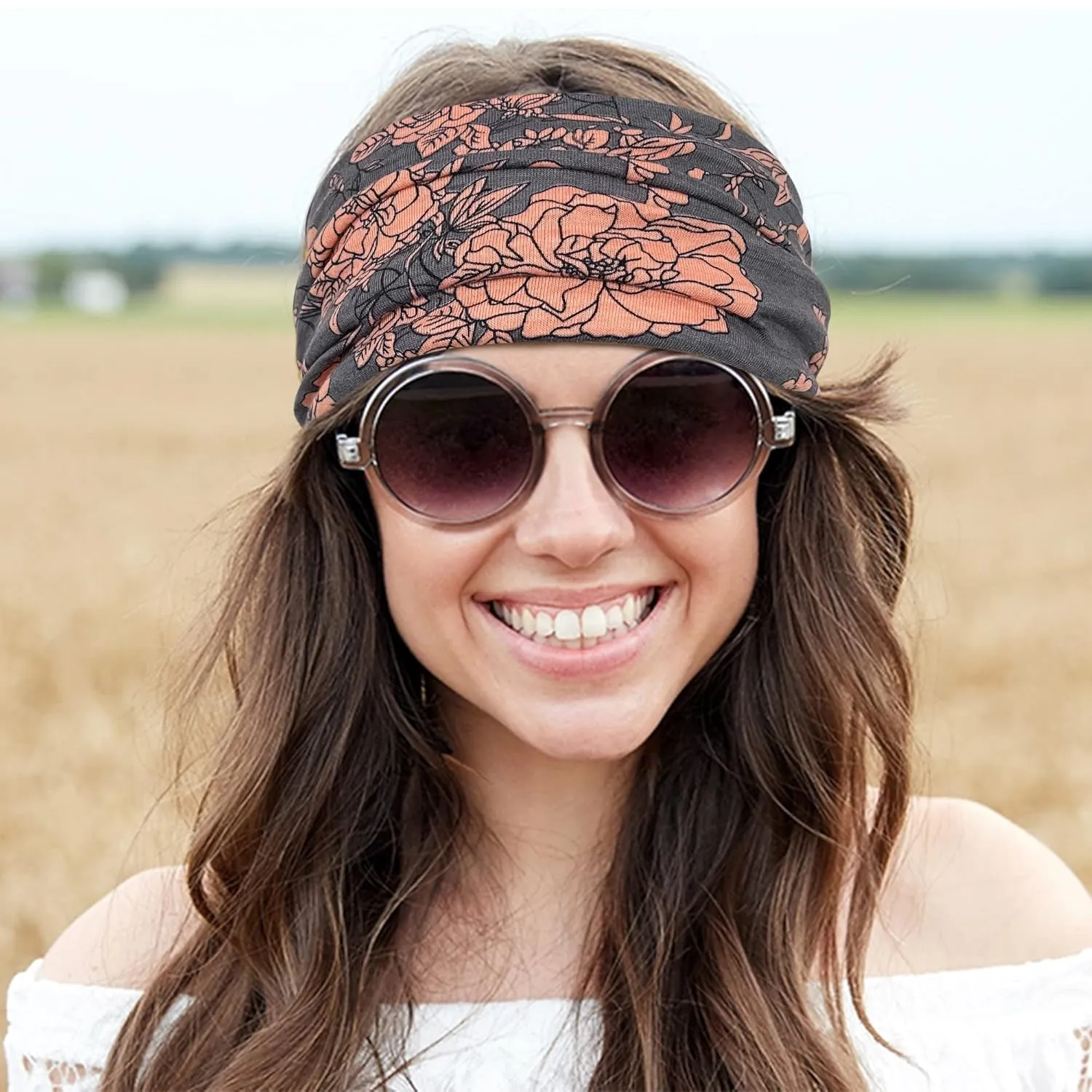 Jesries 10 PCS Women Headbands African Wide Hair Wrap Extra Turban Head Bands for Lady Large Sport Workout Stretch Non-slip Big Hair Bands
