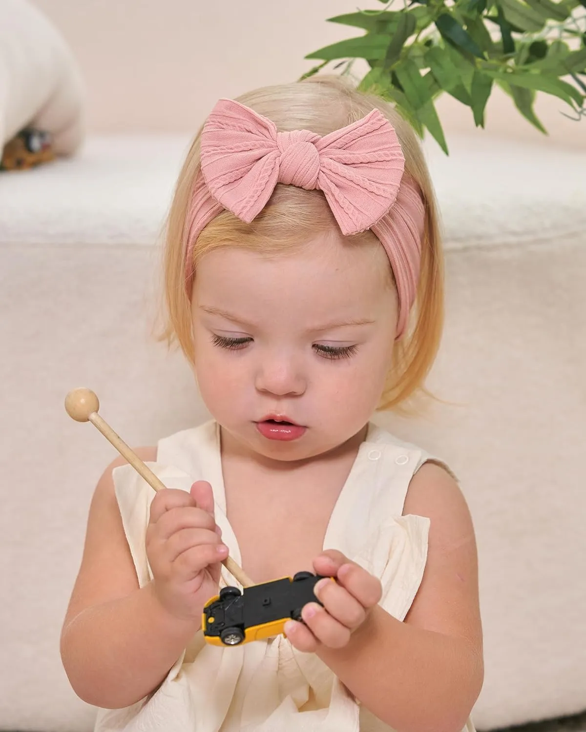 jollybows 12pcs Nylon Headbands for Baby Girls Infant Baby Bows Newborn Hairbands Toddler Hair Bow Elastics Head Wraps