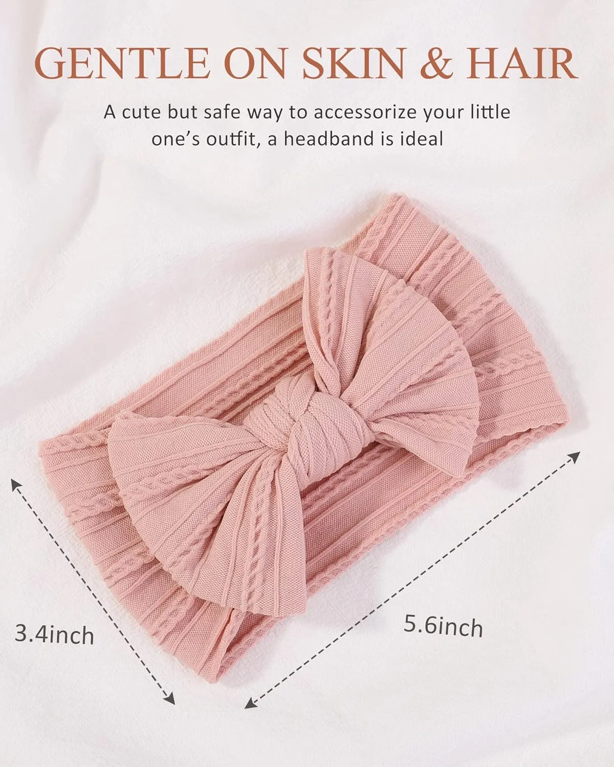 jollybows 12pcs Nylon Headbands for Baby Girls Infant Baby Bows Newborn Hairbands Toddler Hair Bow Elastics Head Wraps