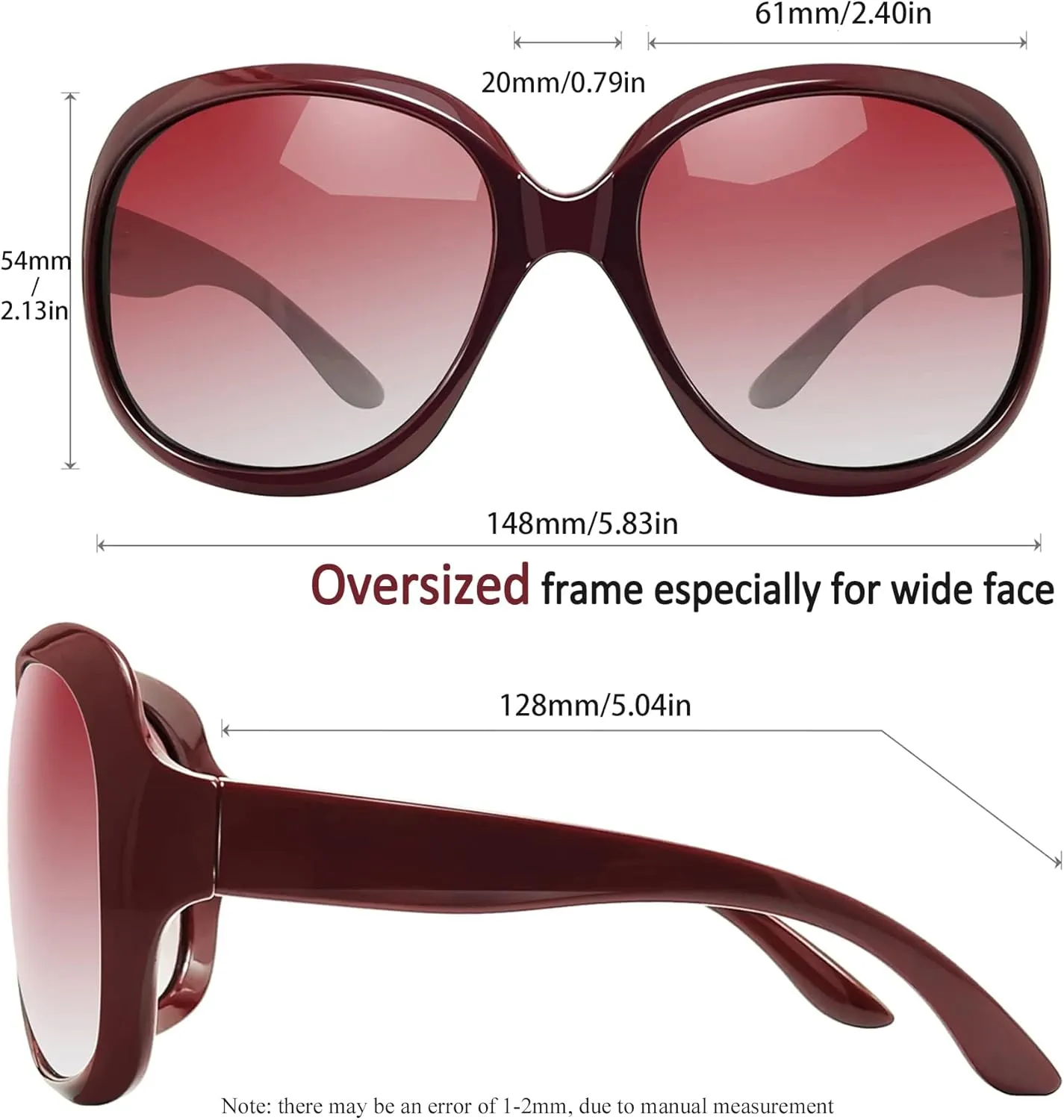 Joopin Oversized Sunglasses Womens Trendy Polarized Large Driving Sun Glasses Ladies UV Protective Big Sunnies Shades