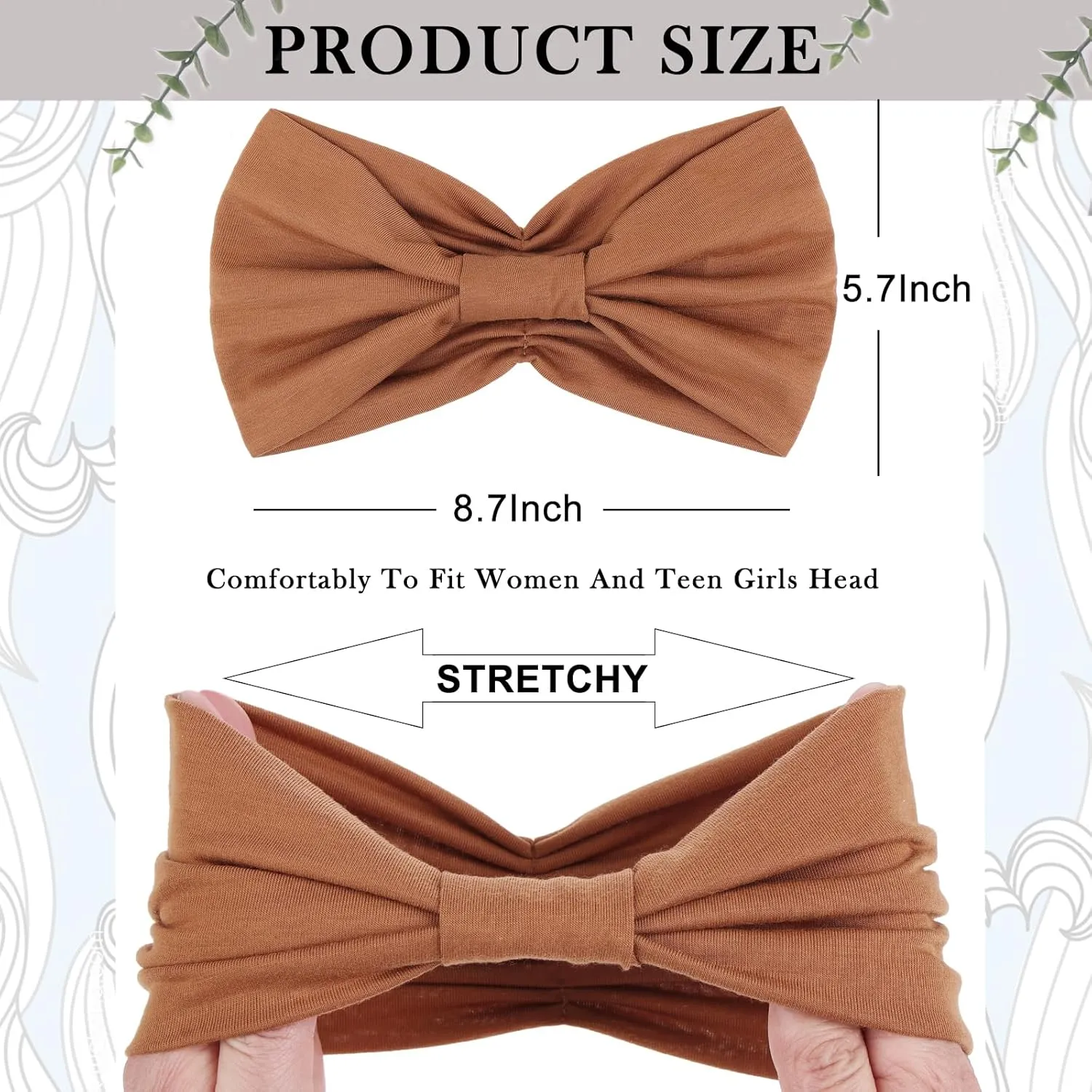 Kachanaa 6 Packs New Wide Headbands for Women's Hair,Non Slip Soft Elastic Bandeau Hair Bands Makeup Yoga Workout Running Sweat Hair Wraps Fashion Hair Accessories