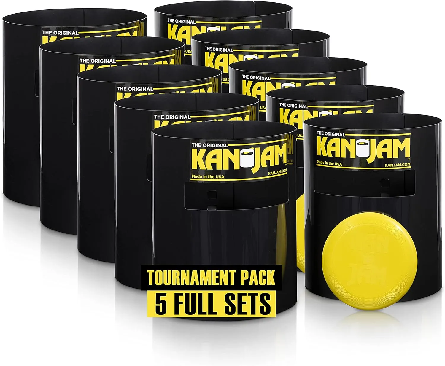 Kan Jam Original Disc Toss Game, Set of 5, up to 20 People - Outdoor Games for Backyard, Beach or Tailgate - American-Made Disc Golf Set & Outdoor Frisbee Slam Adult Party Games