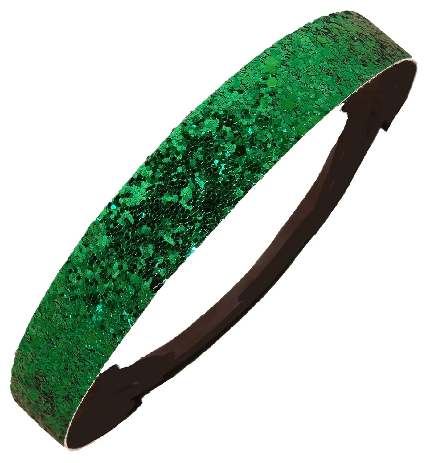 Kenz Laurenz 12 Pack Glitter Headbands - Elastic Stretch Sparkly Fashion Headband for Teens Girls Women Softball Volleyball Basketball Sports Teams Set Hair Accessories Store (Green)