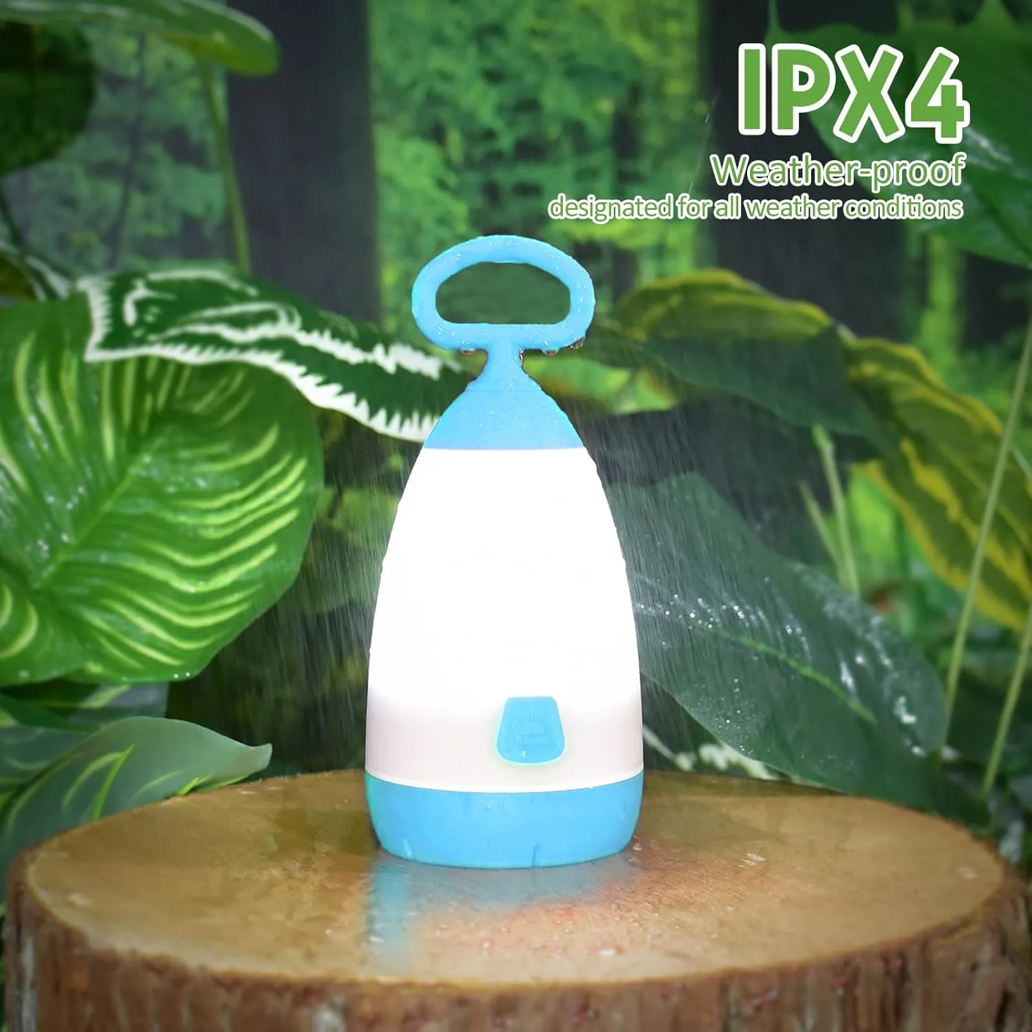 Kids Camping Lantern & Night Light Battery Powered (AAA Included), 360 Eye-Safe Light, IPX4 Waterproof with RGB Modes Portable for Outdoor, Emergency & Bedtime, Gift for Children (Blue)