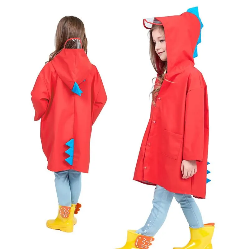 Kids Raincoat Dinosaur Boys Girls Waterproof Rainwear