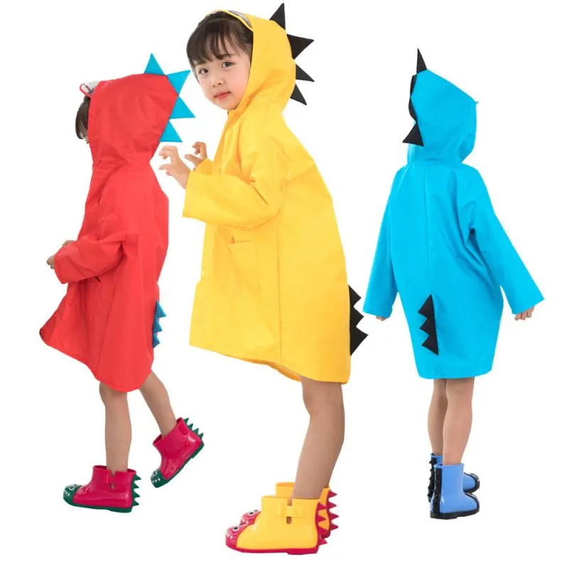 Kids Raincoat Dinosaur Boys Girls Waterproof Rainwear