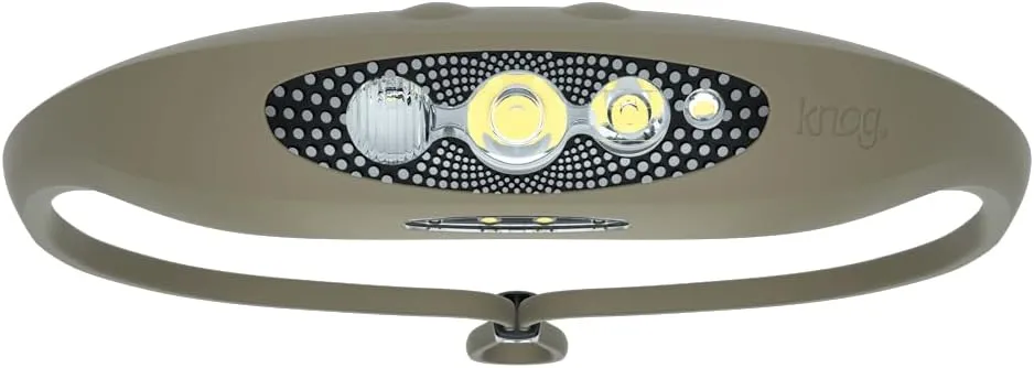 KNOG Bilby 400 Lumen Headlamp - Rechargeable Silicone Head Light w/ 7 Light Modes - Ultralight, IP67 Waterproof