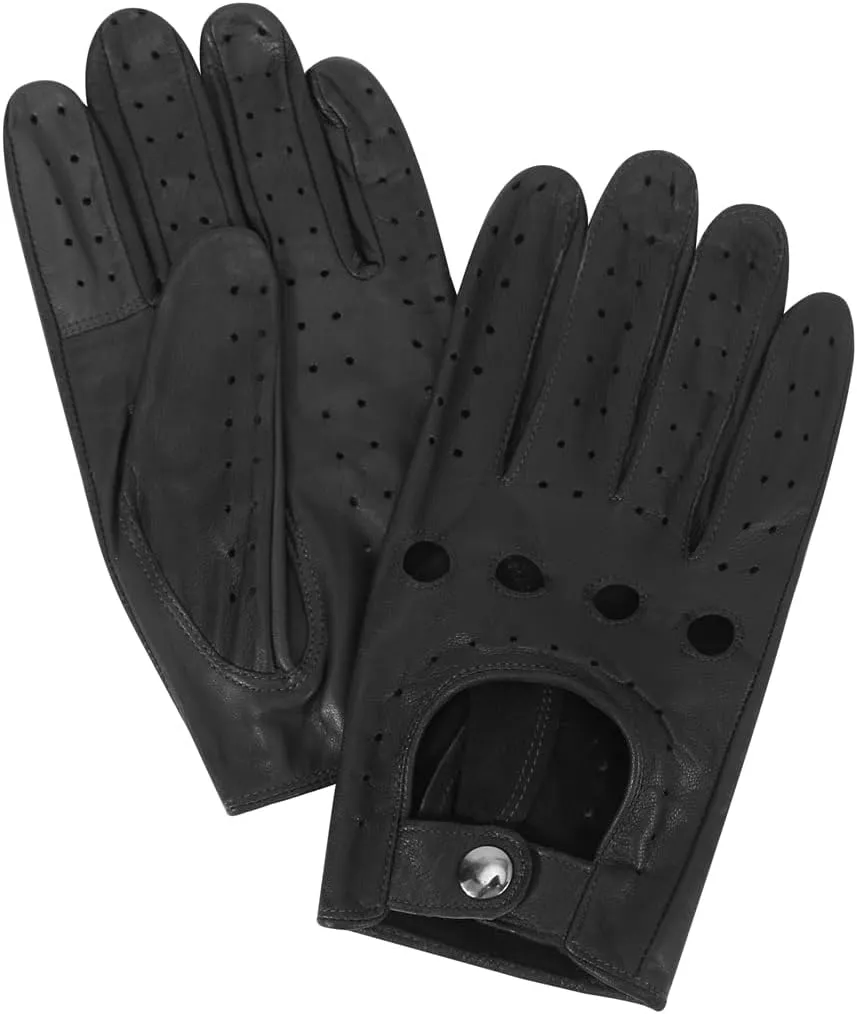 Leather Driving Gloves For Mens Goatskin Unlined Touchscreen Texting Leather Gloves USM01