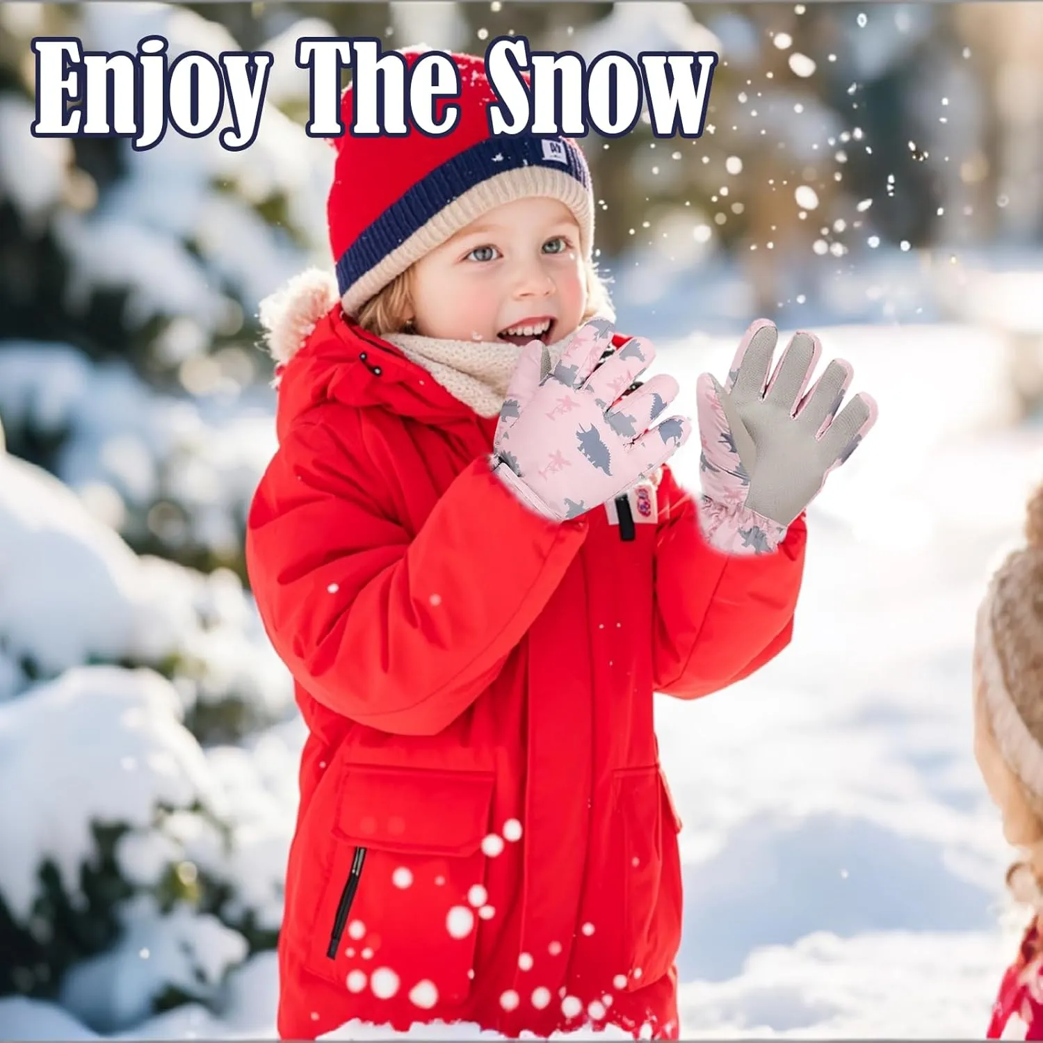 LPMOERA Kids Gloves Winter Toddler Snow Waterproof Gloves For Boys Girls Ski Gloves Toddler Mittens Windproof