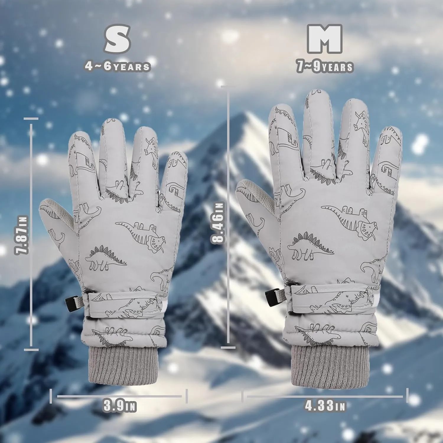LPMOERA Kids Gloves Winter Toddler Snow Waterproof Gloves For Boys Girls Ski Gloves Toddler Mittens Windproof