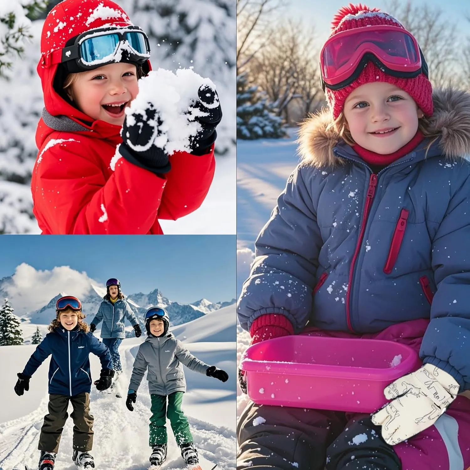 LPMOERA Kids Gloves Winter Toddler Snow Waterproof Gloves For Boys Girls Ski Gloves Toddler Mittens Windproof