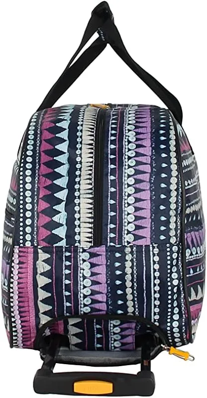 LUCAS Designer Carry On Luggage Collection - Lightweight Pattern 22 Inch Duffel Bag- Weekender Overnight Business Travel Suitcase with 2- Rolling Spinner Wheels (GEOMETRIC, 22in)