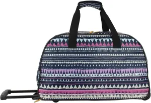 LUCAS Designer Carry On Luggage Collection - Lightweight Pattern 22 Inch Duffel Bag- Weekender Overnight Business Travel Suitcase with 2- Rolling Spinner Wheels (GEOMETRIC, 22in)