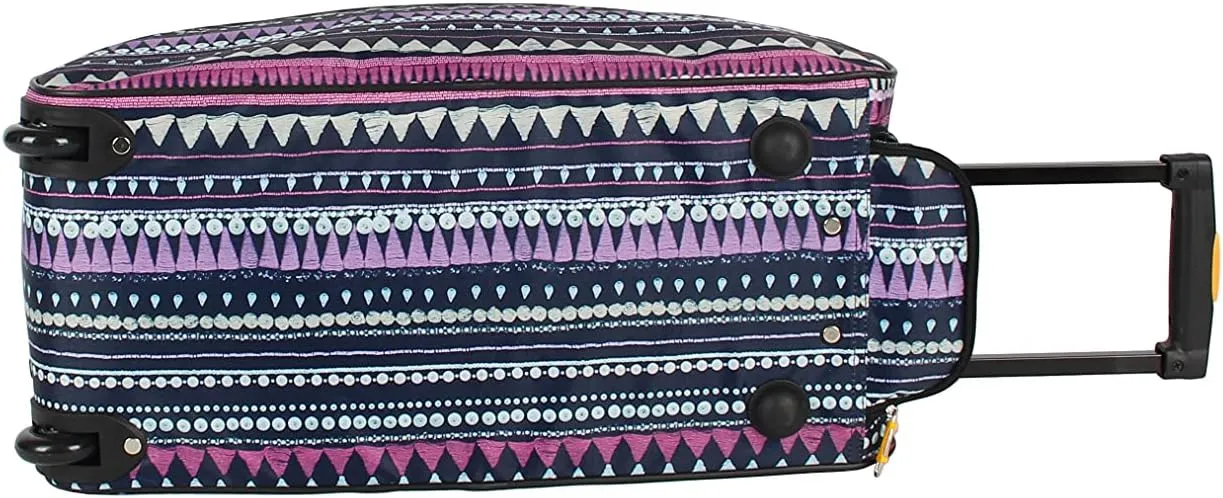 LUCAS Designer Carry On Luggage Collection - Lightweight Pattern 22 Inch Duffel Bag- Weekender Overnight Business Travel Suitcase with 2- Rolling Spinner Wheels (GEOMETRIC, 22in)