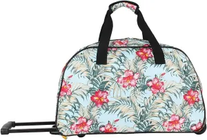 Lucas Designer Carry On Luggage Collection - Lightweight Pattern 22 Inch Duffel Bag- Weekender Overnight Business Travel Suitcase with 2- Rolling Wheels (OCEAN, 22in)
