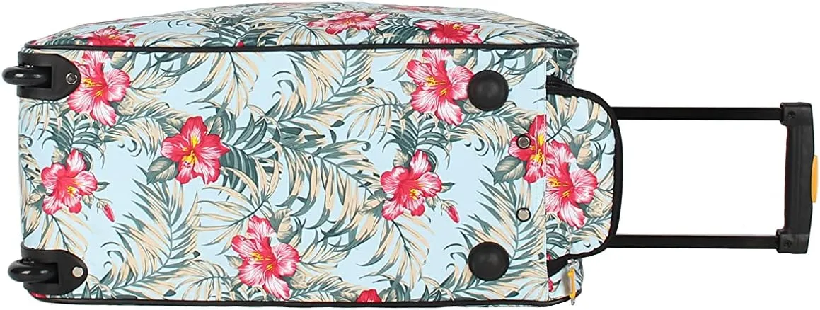 Lucas Designer Carry On Luggage Collection - Lightweight Pattern 22 Inch Duffel Bag- Weekender Overnight Business Travel Suitcase with 2- Rolling Wheels (OCEAN, 22in)