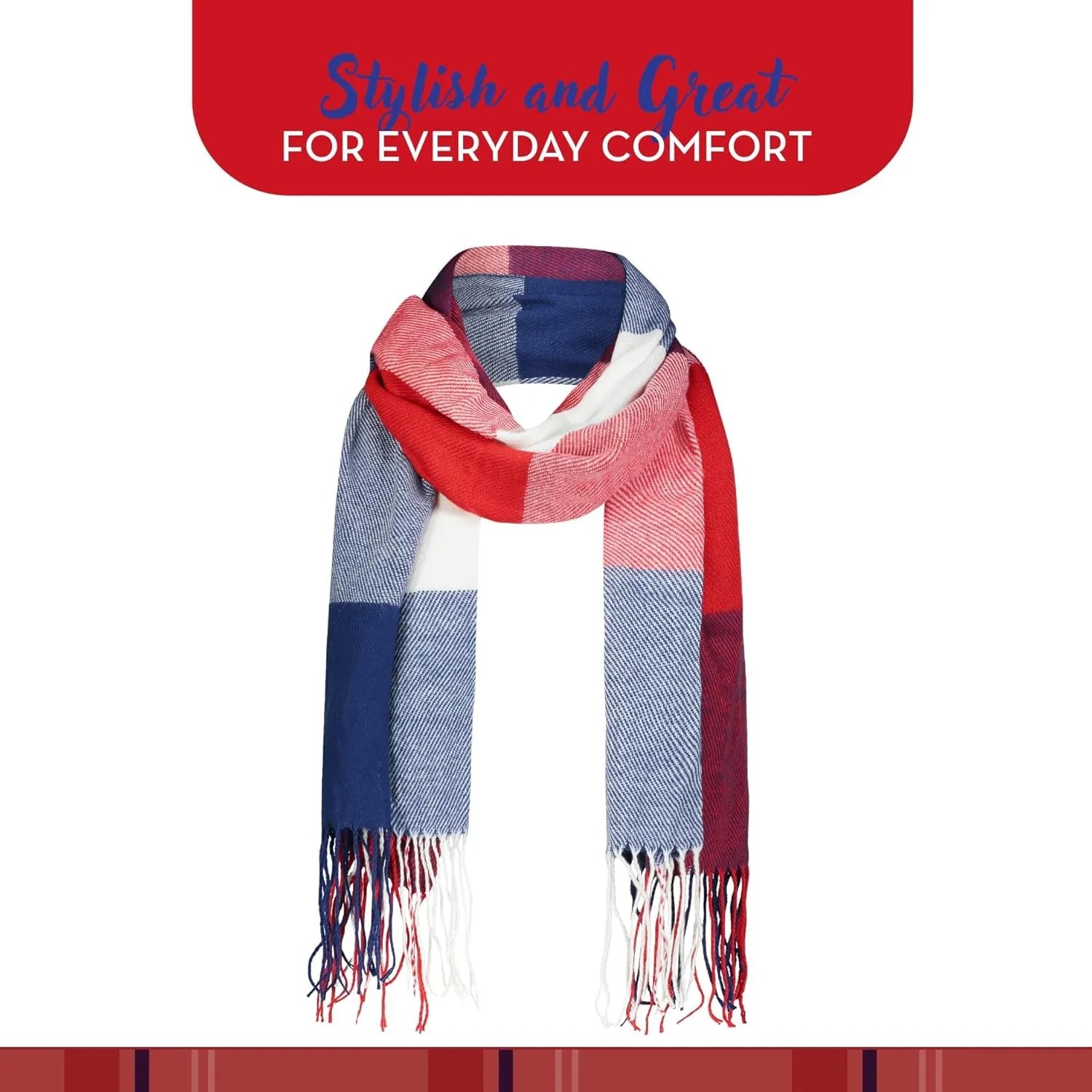 Market & Layne Cashmere Feel Winter Scarf - Warm Long Oversized Ladies Scarf for Cold Weather