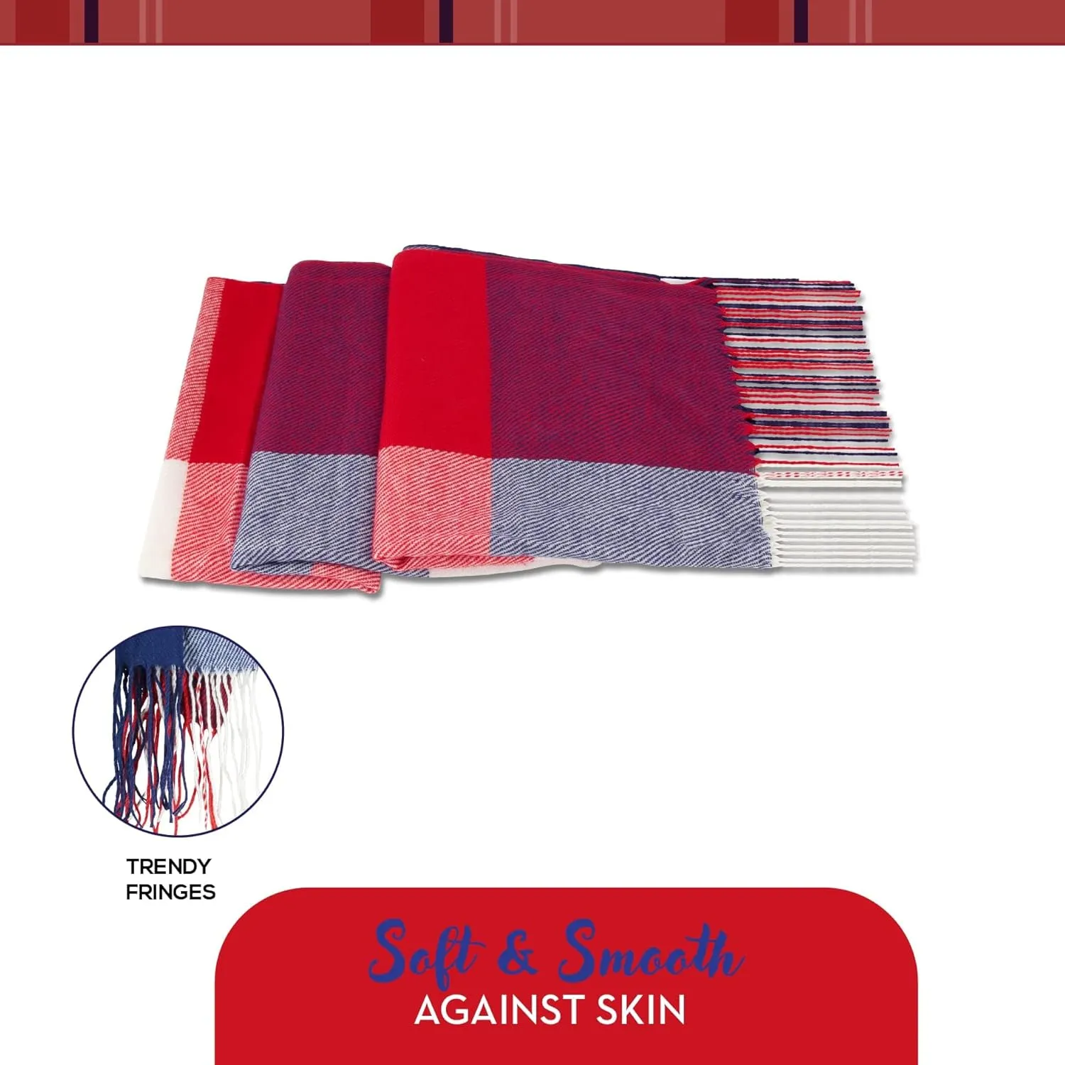 Market & Layne Cashmere Feel Winter Scarf - Warm Long Oversized Ladies Scarf for Cold Weather