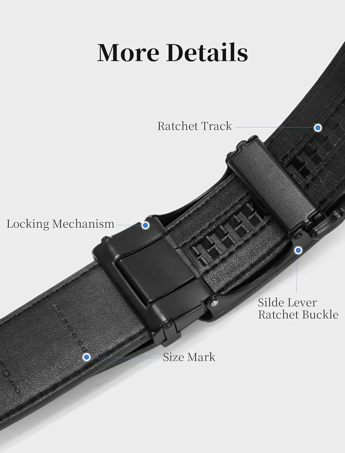 Mens Belt,Ratchet Belts for Men Leather 1 3/8'' Adjustable for Dress Jeans,Comfort Trim to Fit