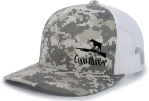 Men's Hunting Embroidered Coon Hunter Gun Dog Mesh Back Trucker Hat