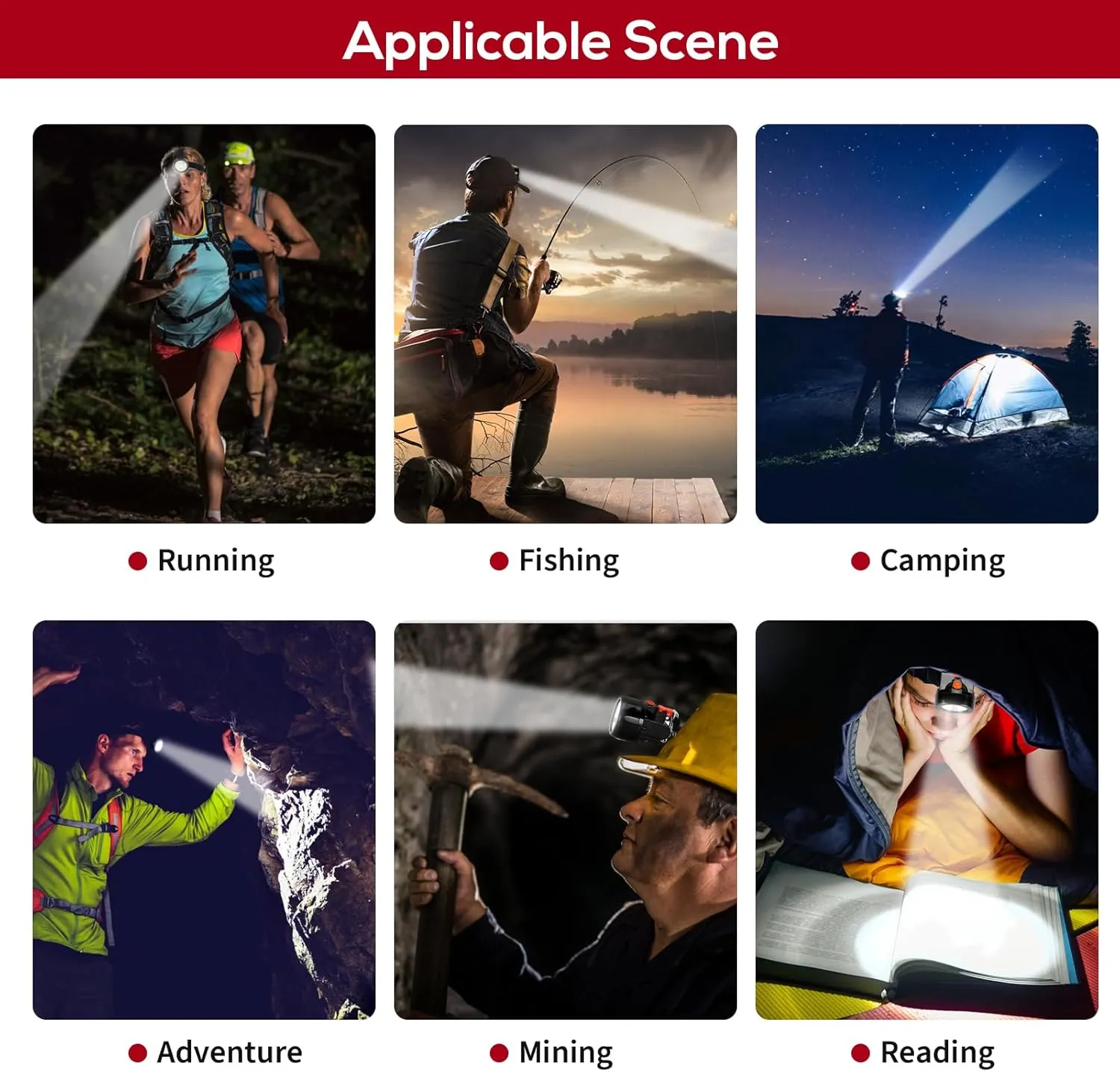 Mining Light KL2.8LM Rechargeable LED Headlamp Waterproof Explosion-Proof Miners Headlamps Flashlight Camping Lights for Night Running Fishing Hunting (Red)