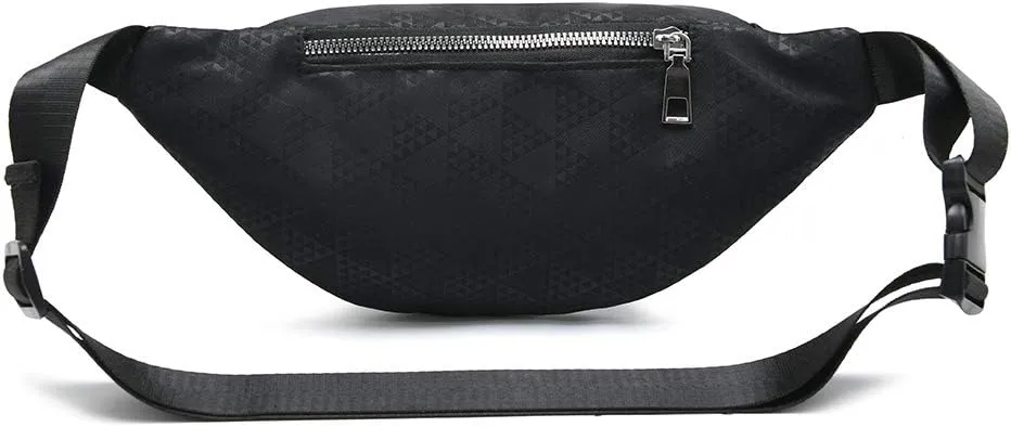 MOCE Waist Bag Fanny Pack for Men & Women Fashion Water Resistant Hip Bum Bag with Adjustable Belt for Travel Hiking Running Outdoor Sports.(Black02)