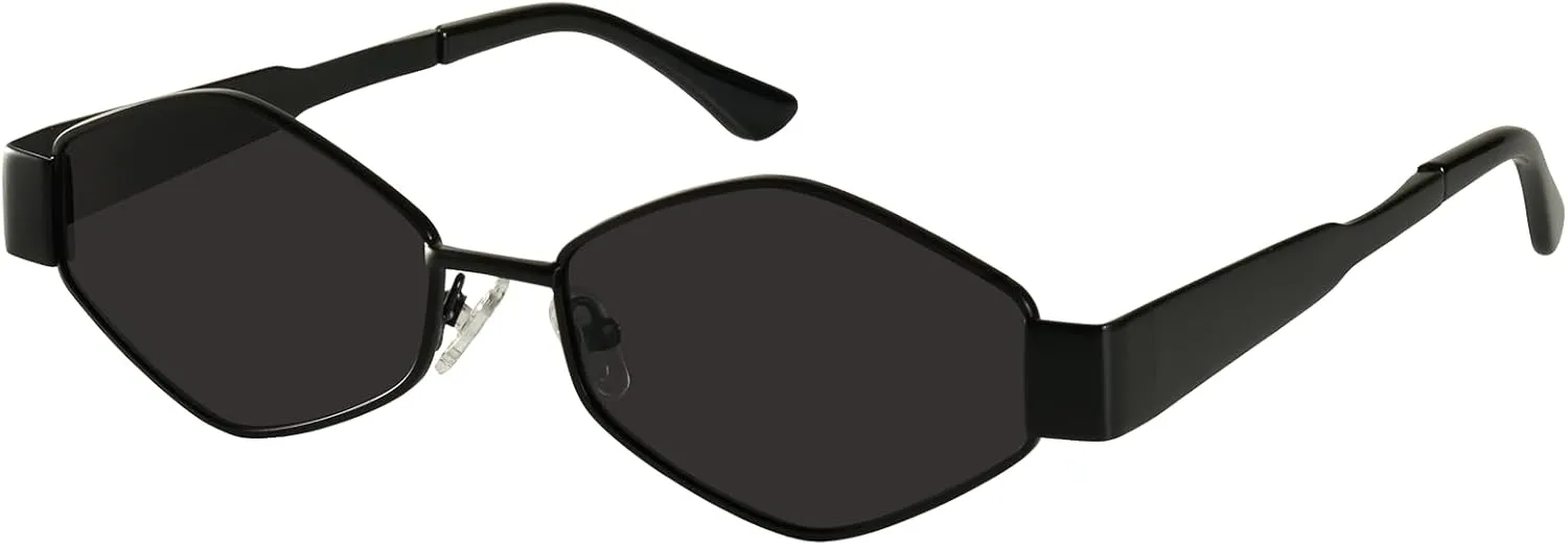 mosanana Trendy Hexagon Metal Sunglasses for Women Small Retro Style MS52475