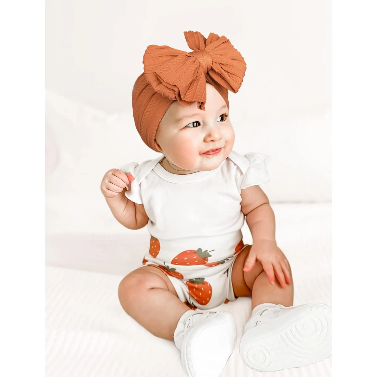 Niceye Handmade Baby Headbands Soft Stretchy Nylon Hair Bands with Bows for Newborn Infant Baby Toddler Girls- Pack of 6