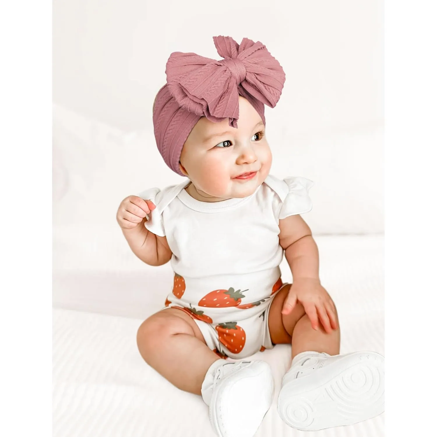 Niceye Handmade Baby Headbands Soft Stretchy Nylon Hair Bands with Bows for Newborn Infant Baby Toddler Girls