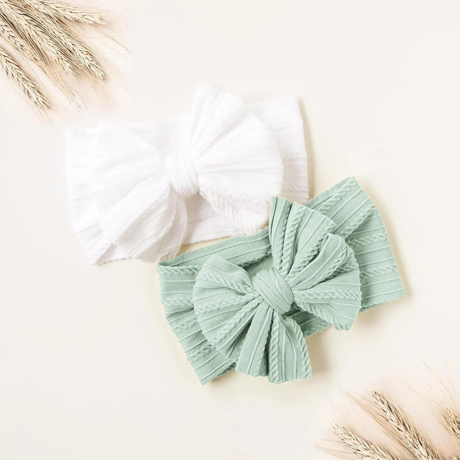Niceye Handmade Baby Headbands Soft Stretchy Nylon Hair Bands with Bows for Newborn Infant Baby Toddler