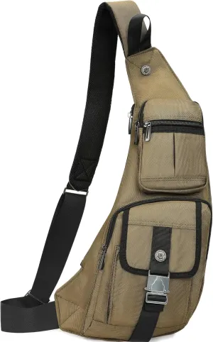 NICGID Sling Bag Chest Shoulder Backpack Crossbody Bags Casual Daypack for Men Women (Army green-013)