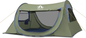 Night Cat Pop-up Camping Tent: 2 Person Tent Waterproof Instant Easy Setup Tunnel Tent