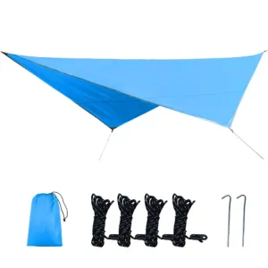 Outdoor Camping Sunshade Waterproof and Moisture-proof Floor Mat Ultra-light Canopy,Size: 320 x 250cm (Sky Blue)