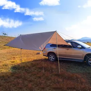 Outdoor Picnic Camping Tent On The Side Of The Car Vehicle Rain-proof Sunshade Canopy 300x200cm(Khaki)