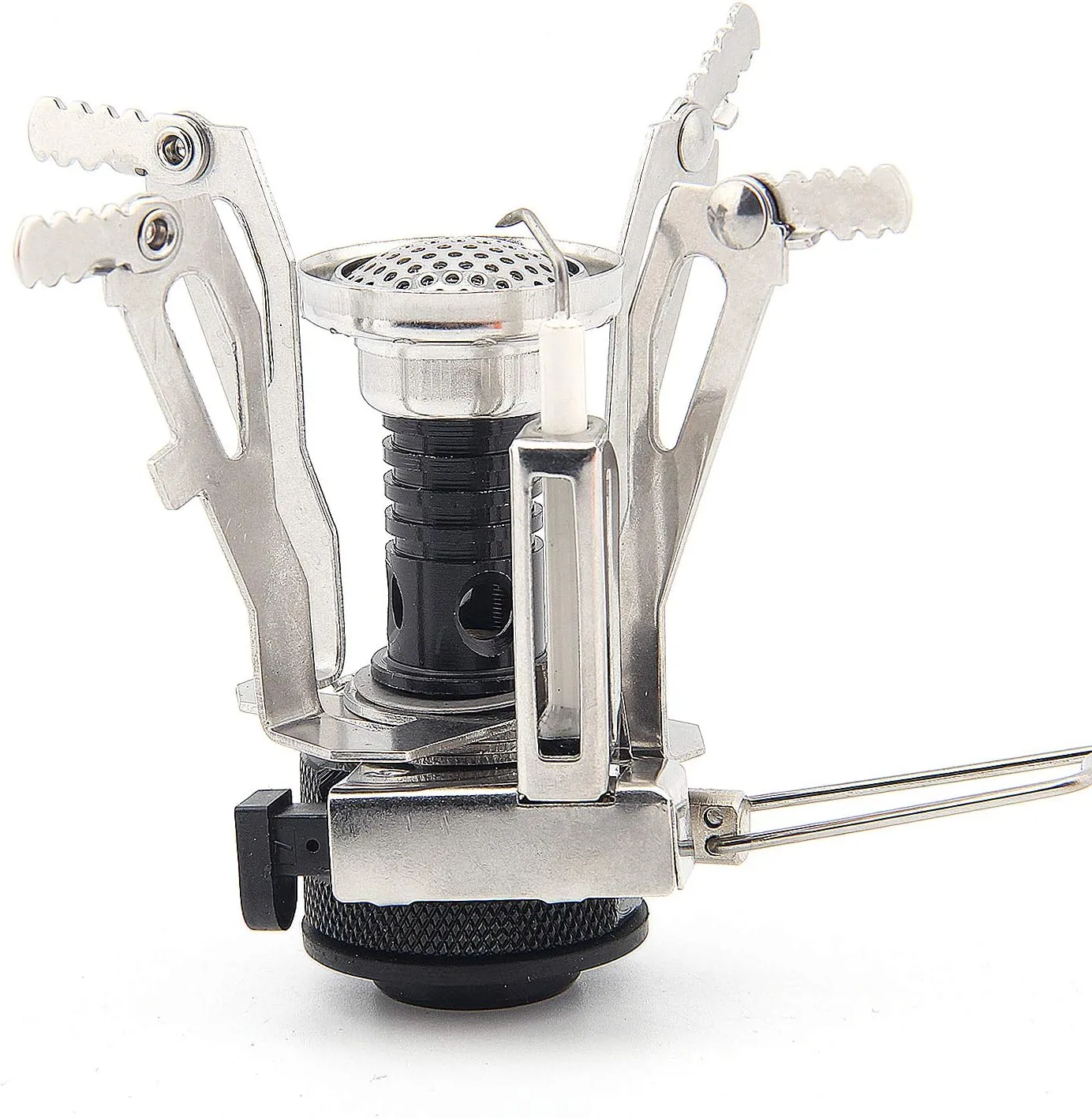 Outdoor Stoves Camping Stove Backpacking Stove with Piezo Lgnition Ultra Light mini Picnic Stove for Outdoor Camping Hiking Cooking (Black)