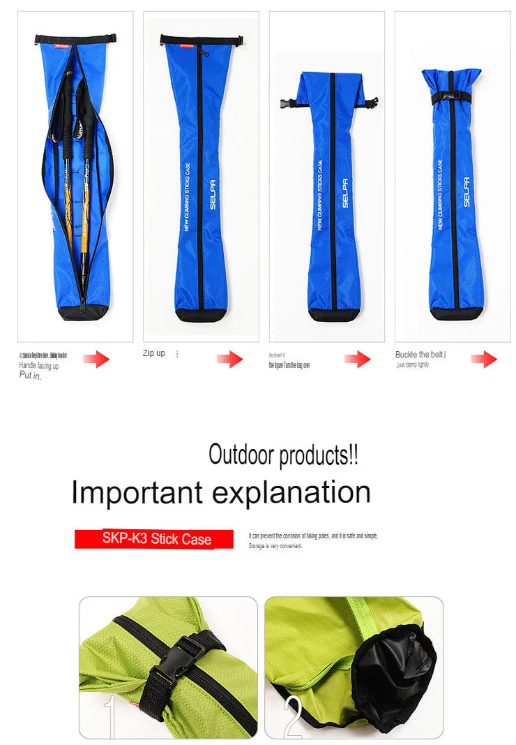 Outdoor Trekking Pole Backpack Crutches Storage Bag Portable Folding Trekking Pole Bag Humanized Design