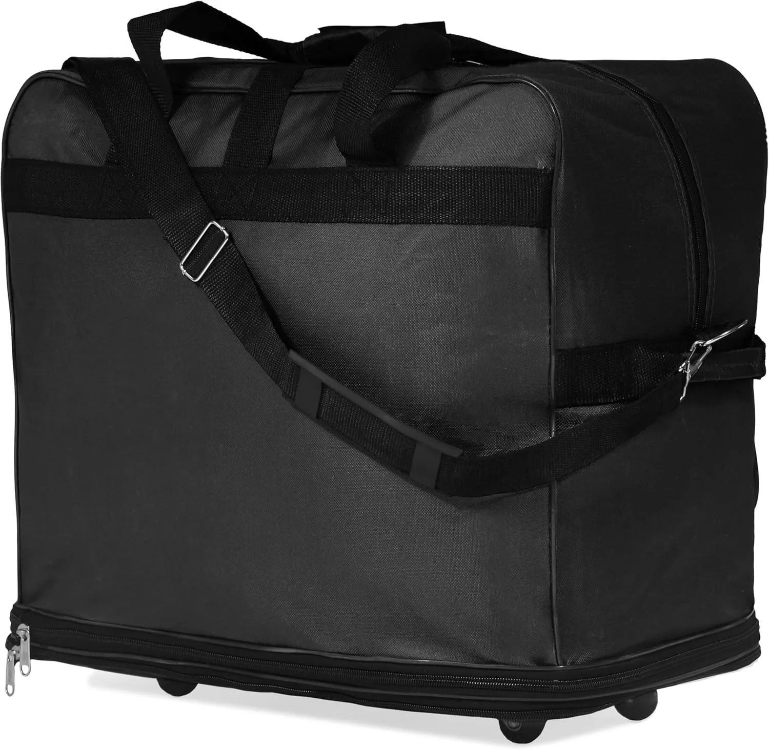(Pack of 2) - 40"" Black Large Expandable Rolling 6 Wheeled Duffel Bag Spinner Suitcase Luggage (Black), NAVBL2PK40