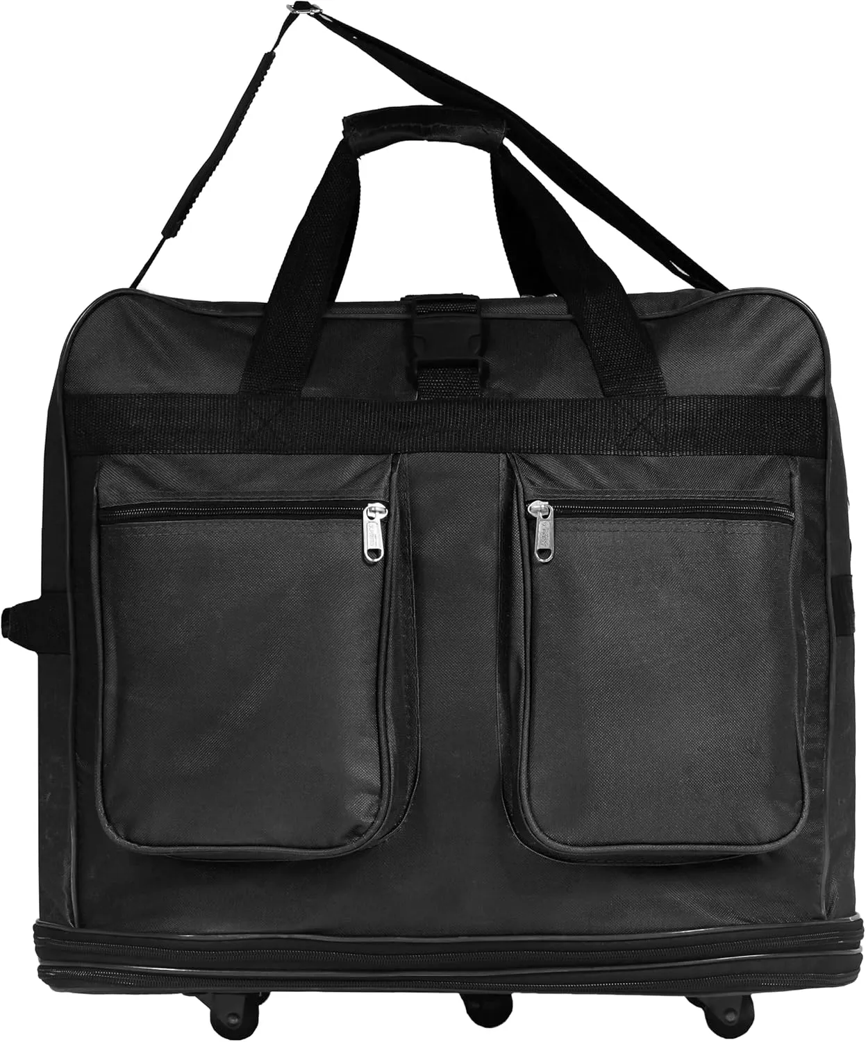 (Pack of 2) - 40"" Black Large Expandable Rolling 6 Wheeled Duffel Bag Spinner Suitcase Luggage (Black), NAVBL2PK40