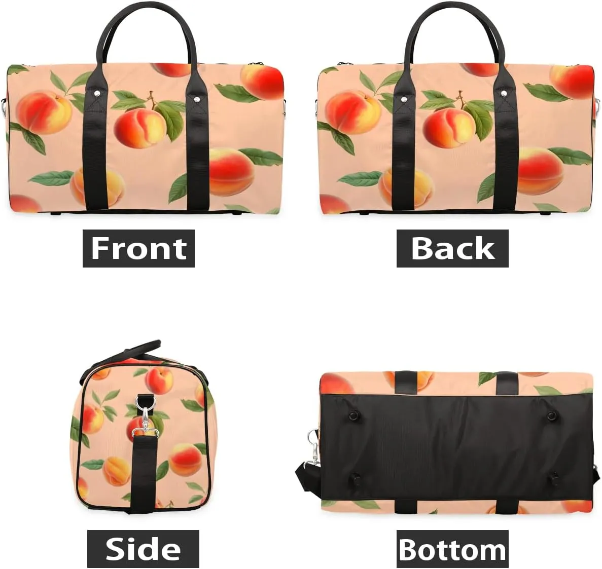 Peach Foldable Lightweight Duffle Bag for Travel - Waterproof Carry On Bags for Airplanes, Travel Duffel Bags for Gym, Weekend