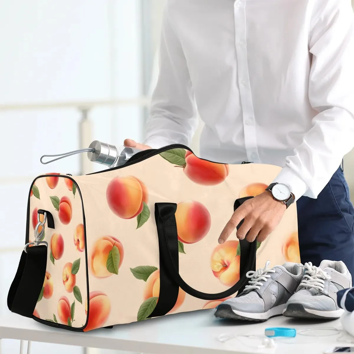 Peaches Foldable Lightweight Duffle Bag for Travel - Waterproof Carry On Bags for Airplanes, Travel Duffel Bags for Gym, Weekend